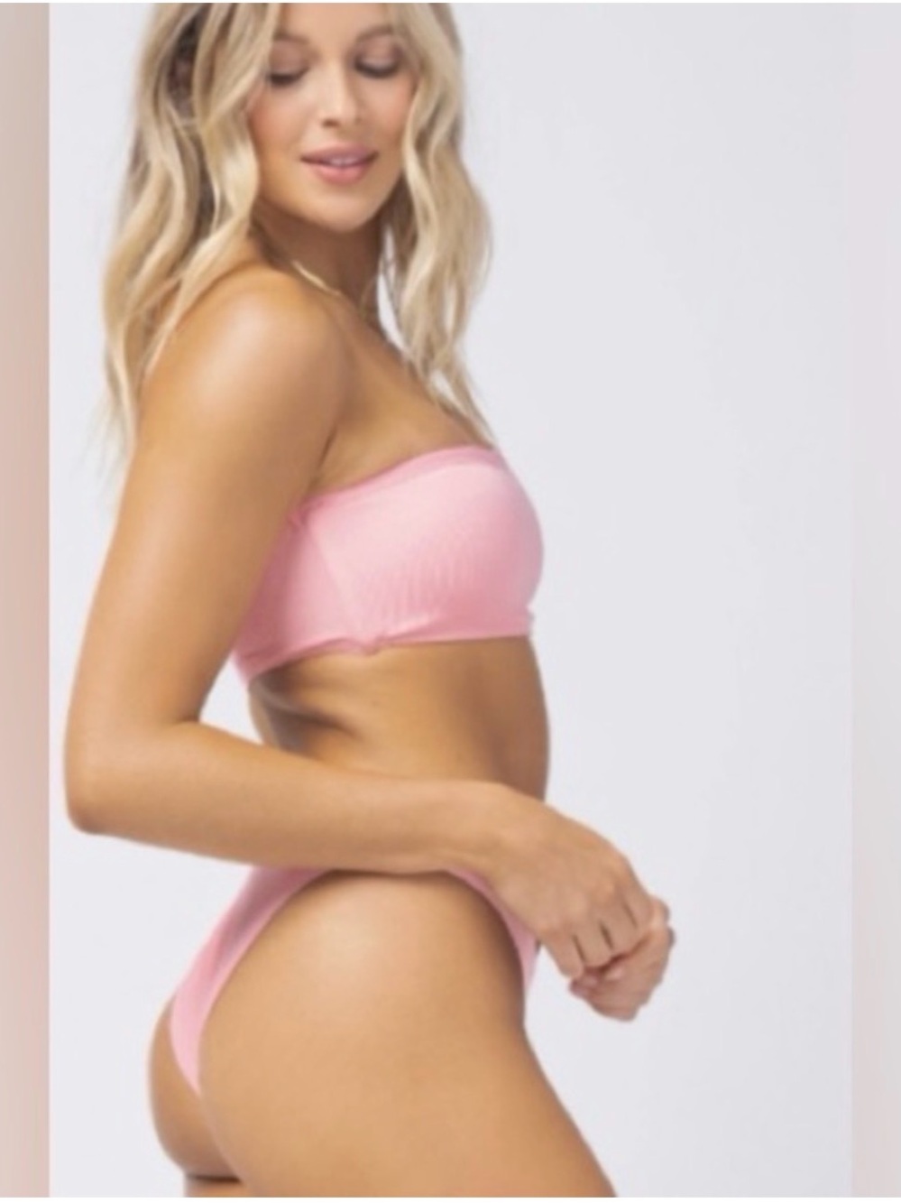 l*space Pink One-Shoulder Ribbed Bikini Set - Picture 4 of 5